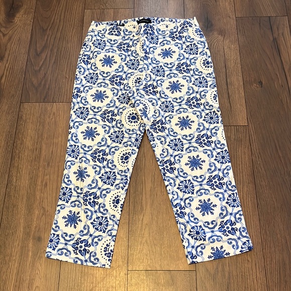 Talbots Heritage cropped pant blue and white size 10 - Picture 1 of 5